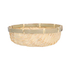 Fruit Basket Hand Woven Bamboo Mini Multifunctional Sturdy Serving Basket Tray for Living Room Kitchen 13x4cm