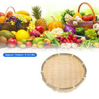 Fruit Basket Hand Woven Bamboo Mini Multifunctional Sturdy Serving Basket Tray for Living Room Kitchen 13x4cm