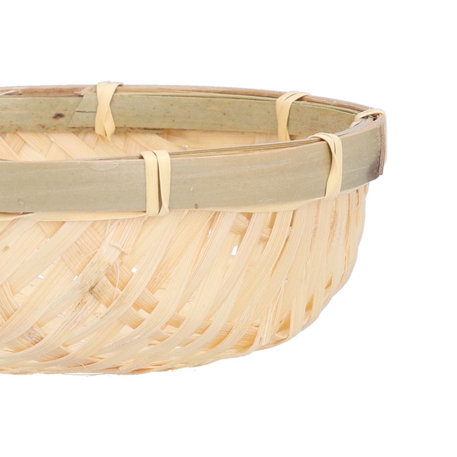 Fruit Basket Hand Woven Bamboo Mini Multifunctional Sturdy Serving Basket Tray for Living Room Kitchen 13x4cm