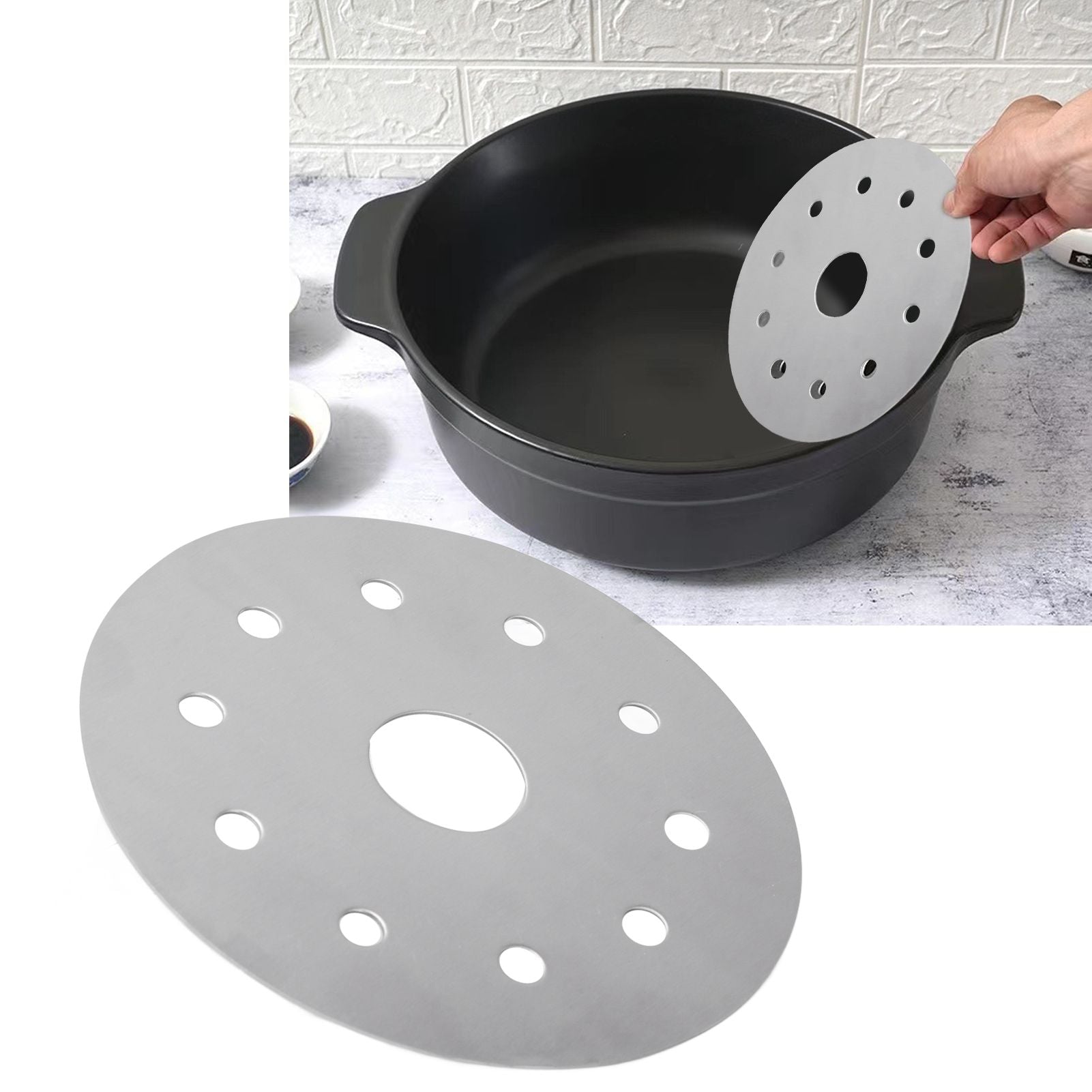 Heat Diffuser Stainless Steel Induction Cooktop Converter Disk for Gas Stove Glass Cooktop Magnetic Cookware12.3CM/4.84IN Diameter