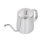 Hand Drip Coffee Pot Stainless Steel Coffee Pouring Kettle Pour Over Gooseneck Tea Pot with LidSilver 350ml