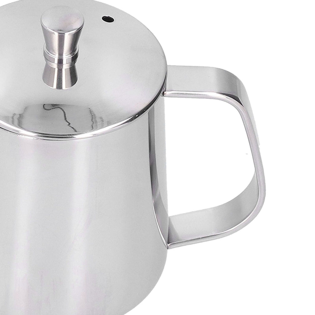 Hand Drip Coffee Pot Stainless Steel Coffee Pouring Kettle Pour Over Gooseneck Tea Pot with LidSilver 350ml