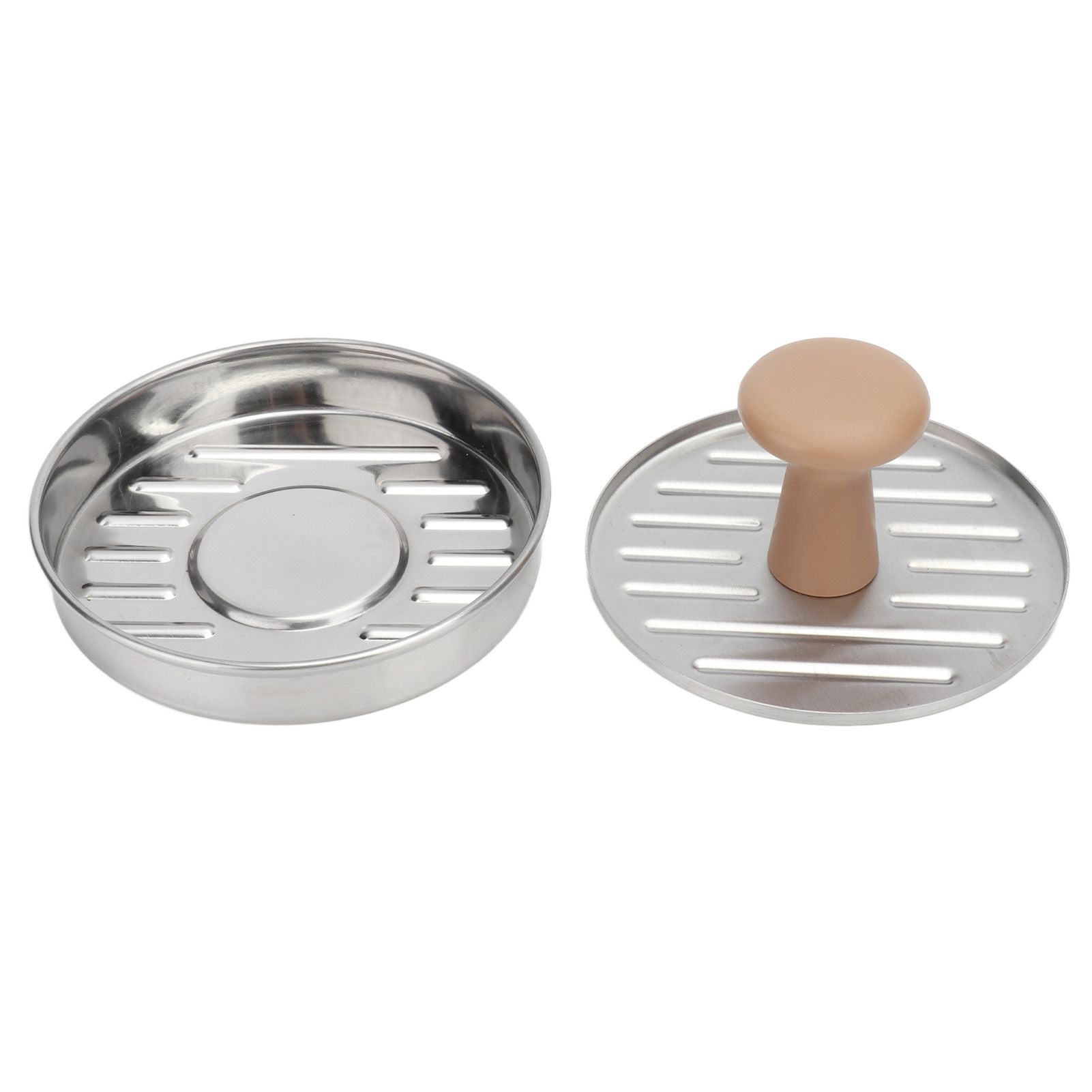 Hamburger Meat Press Stainless Steel Burger Making Tool with Plastic Handle Patty Maker Mold