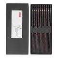 5 Pair Japanese Style Wooden Chopsticks Golden Printed Flowers Reusable Traditional Stylish Gift for Family Friends
