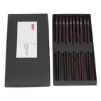 5 Pair Japanese Style Wooden Chopsticks Golden Printed Flowers Reusable Traditional Stylish Gift for Family Friends
