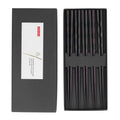 5 Pairs Chopsticks Ironwood Black Round Reusable 23cm/9.1in Long for Japanese Style Tableware Classic