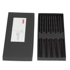 5 Pairs Chopsticks Ironwood Black Round Reusable 23cm/9.1in Long for Japanese Style Tableware Classic