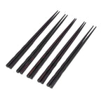 5 Pairs Chopsticks Ironwood Black Round Reusable 23cm/9.1in Long for Japanese Style Tableware Classic