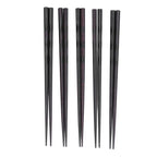5 Pairs Chopsticks Ironwood Black Round Reusable 23cm/9.1in Long for Japanese Style Tableware Classic