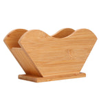 Coffee Filter Paper Holder Bamboo Countertop Reusable V Shape Tissue Dispenser for Home