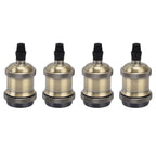 6 Pcs Lamp Holder Metal E26 E27 Screw Retro Lighting Base Accessories with Ground Aluminum ShellBlue Bronze