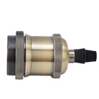 6 Pcs Lamp Holder Metal E26 E27 Screw Retro Lighting Base Accessories with Ground Aluminum ShellBlue Bronze
