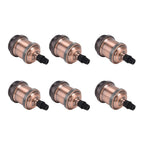 6 Pcs Lamp Holder Metal E26 E27 Screw Retro Lighting Base Accessories with Ground Aluminum ShellRed Bronze