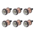 6 Pcs Lamp Holder Metal E26 E27 Screw Retro Lighting Base Accessories with Ground Aluminum ShellRed Bronze