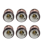6 Pcs Lamp Holder Metal E26 E27 Screw Retro Lighting Base Accessories with Ground Aluminum ShellRed Bronze