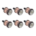 6 Pcs Lamp Holder Metal E26 E27 Screw Retro Lighting Base Accessories with Ground Aluminum ShellRed Bronze