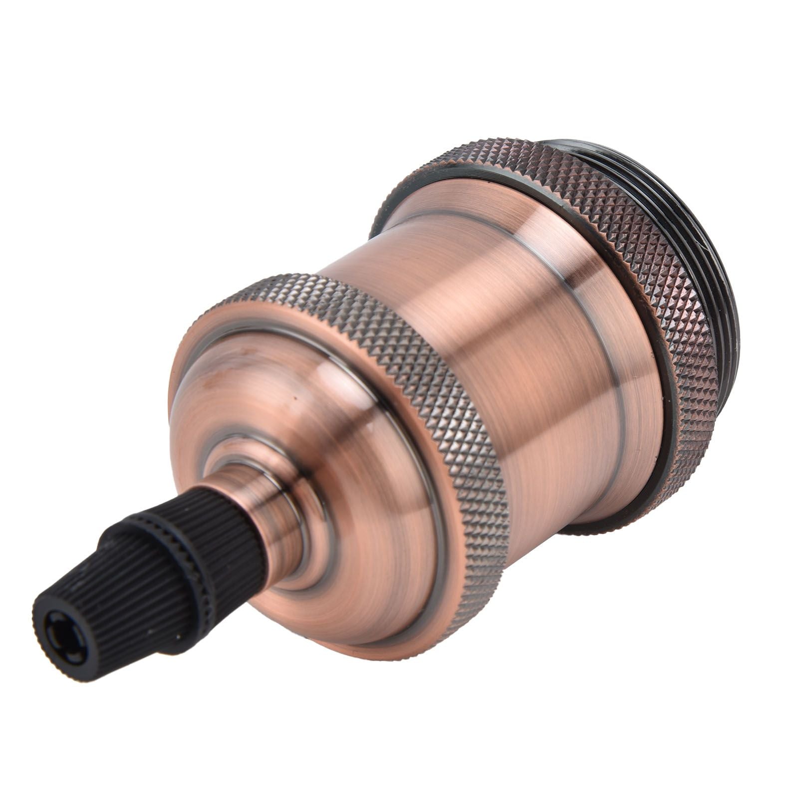 6 Pcs Lamp Holder Metal E26 E27 Screw Retro Lighting Base Accessories with Ground Aluminum ShellRed Bronze