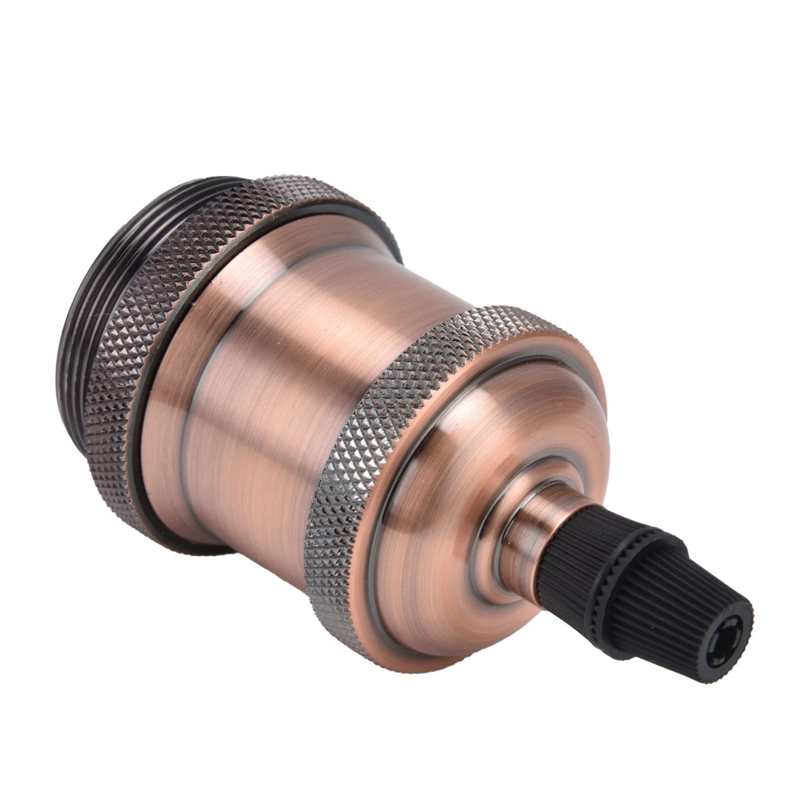 6 Pcs Lamp Holder Metal E26 E27 Screw Retro Lighting Base Accessories with Ground Aluminum ShellRed Bronze