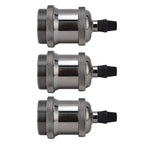 6 Pcs Lamp Holder Metal E26 E27 Screw Retro Lighting Base Accessories with Ground Aluminum ShellPearl Black