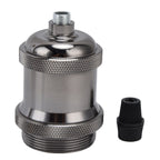 6 Pcs Lamp Holder Metal E26 E27 Screw Retro Lighting Base Accessories with Ground Aluminum ShellPearl Black