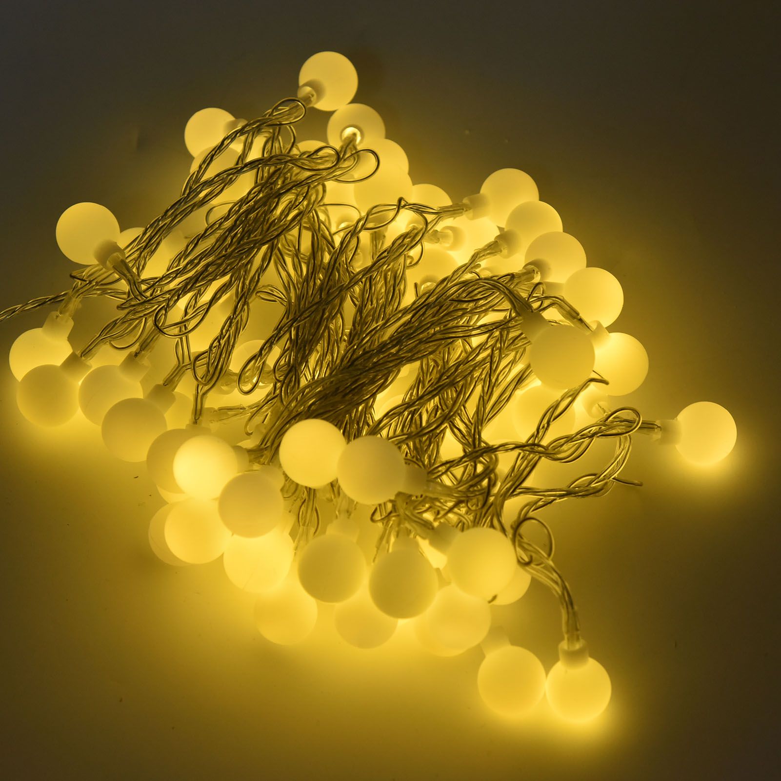 10m LED Artificial Pearl String Lamp 100LED Decorative Spherical String Light with 2 Lighting Modes