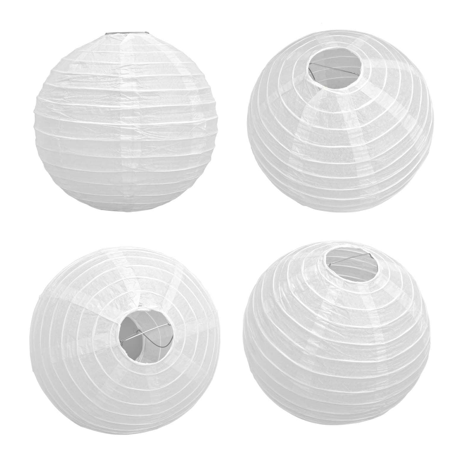 10 Pcs Paper Lanterns 8 Inch Pure White Hand Painted Round Paper Lanterns Birthday Halloween Family Party Decoration