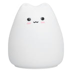 LED Tap Lamp Cat Shaped 7 Colors Changing Silicone Night Light for Home Bedroom Children's Room