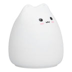LED Tap Lamp Cat Shaped 7 Colors Changing Silicone Night Light for Home Bedroom Children's Room