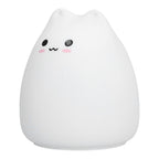 LED Tap Lamp Cat Shaped 7 Colors Changing Silicone Night Light for Home Bedroom Children's Room