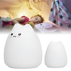 LED Tap Lamp Cat Shaped 7 Colors Changing Silicone Night Light for Home Bedroom Children's Room