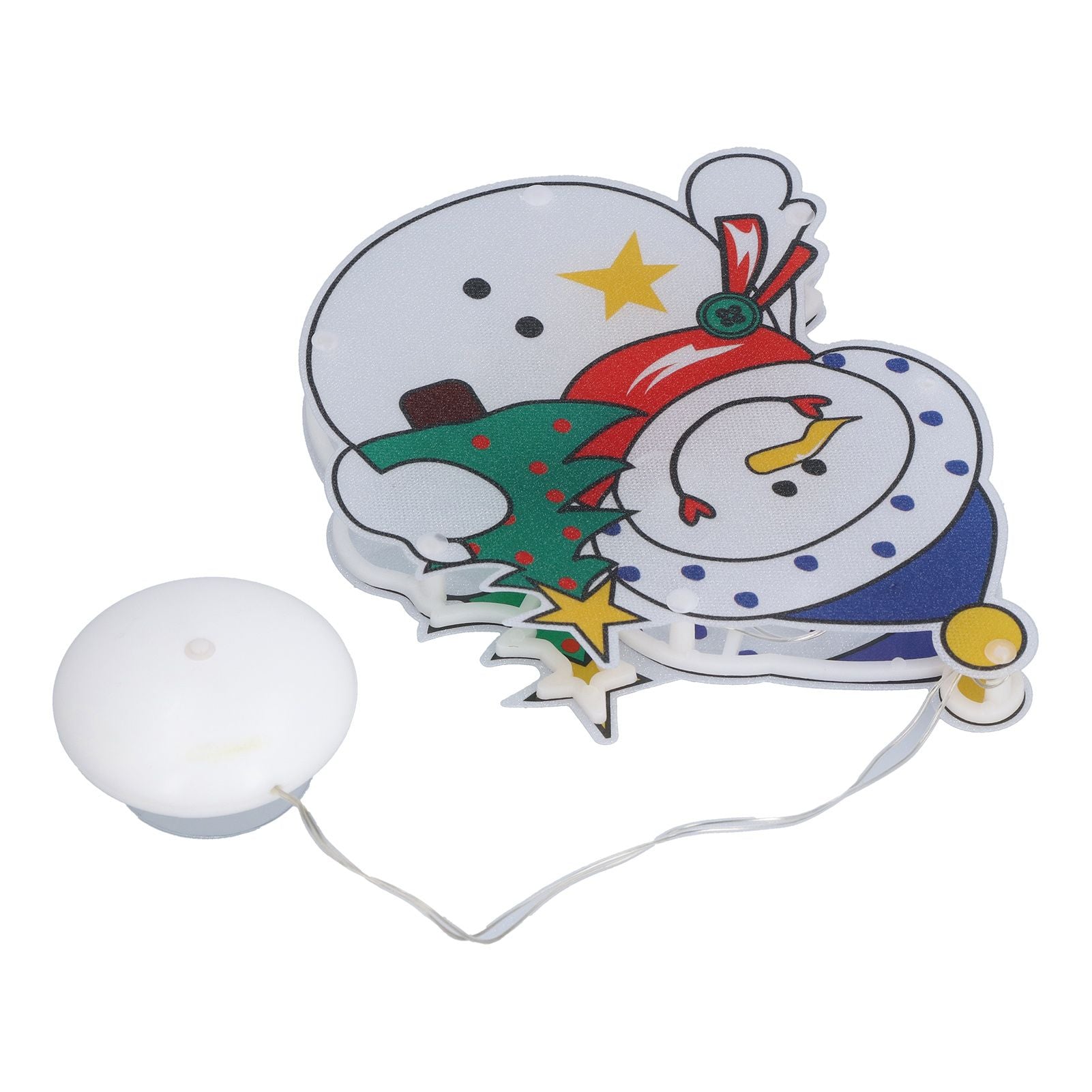 Christmas Snowman LED Window Light Battery Powered Hanging Light with Suction Cup for Christmas Tree Party Room