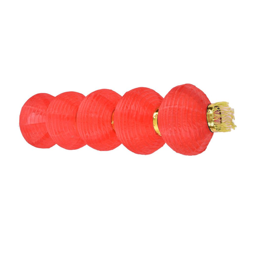10in 5 Strings LED Solar Lantern Outdoor Waterproof Chinese Decorative Cloth Lantern Lamp