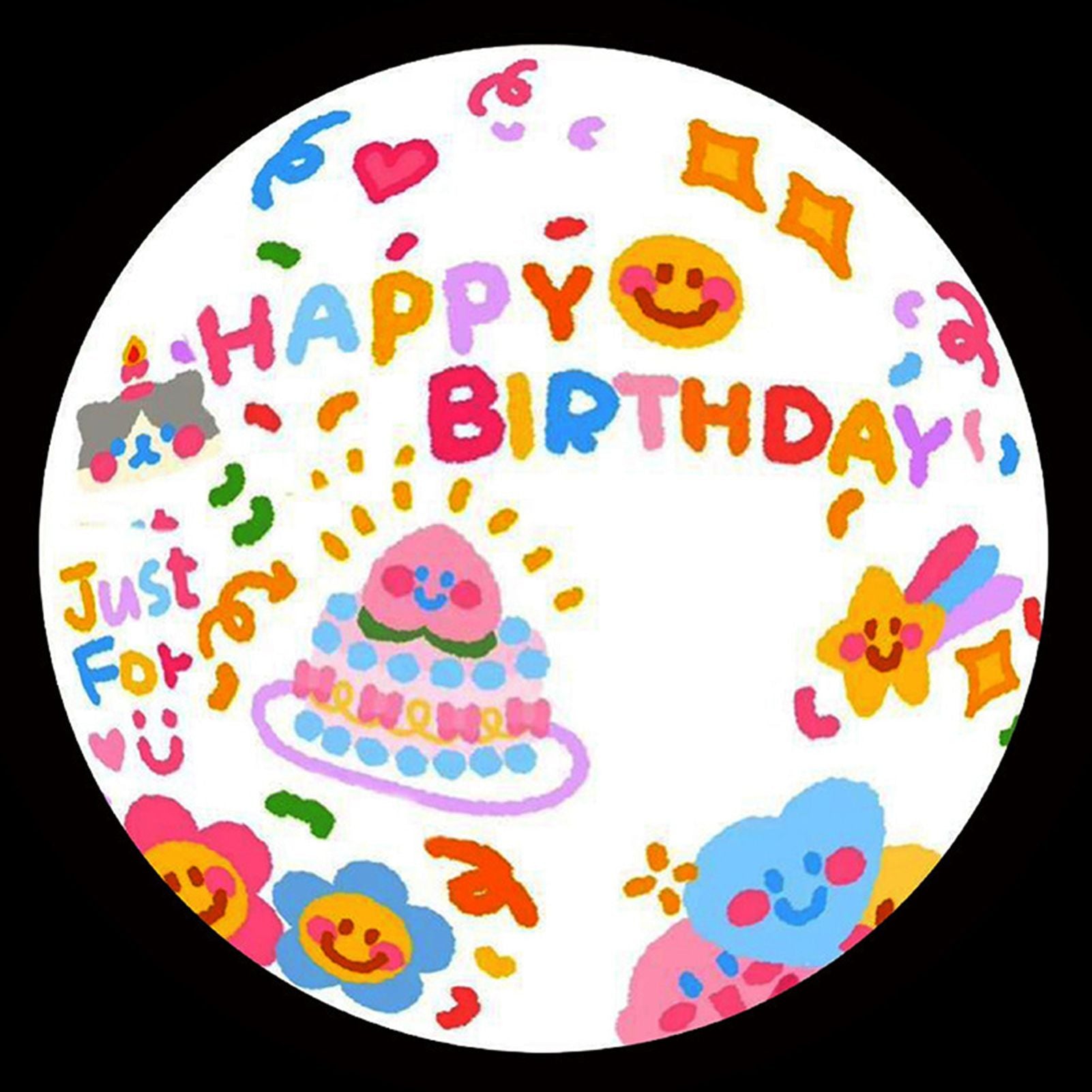 Happy Birthday Projector Mini Birthday Projection Lamp Portable Kids Projection Light for HouseholdRound 3 Green