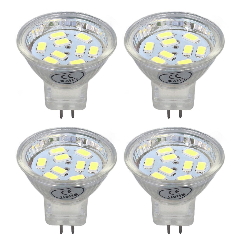 4Pcs MR11 LED Bulb 3W 300lm Bulb with 9 Beads Double Pin Base for Spotlight Landscape LampCold White Light