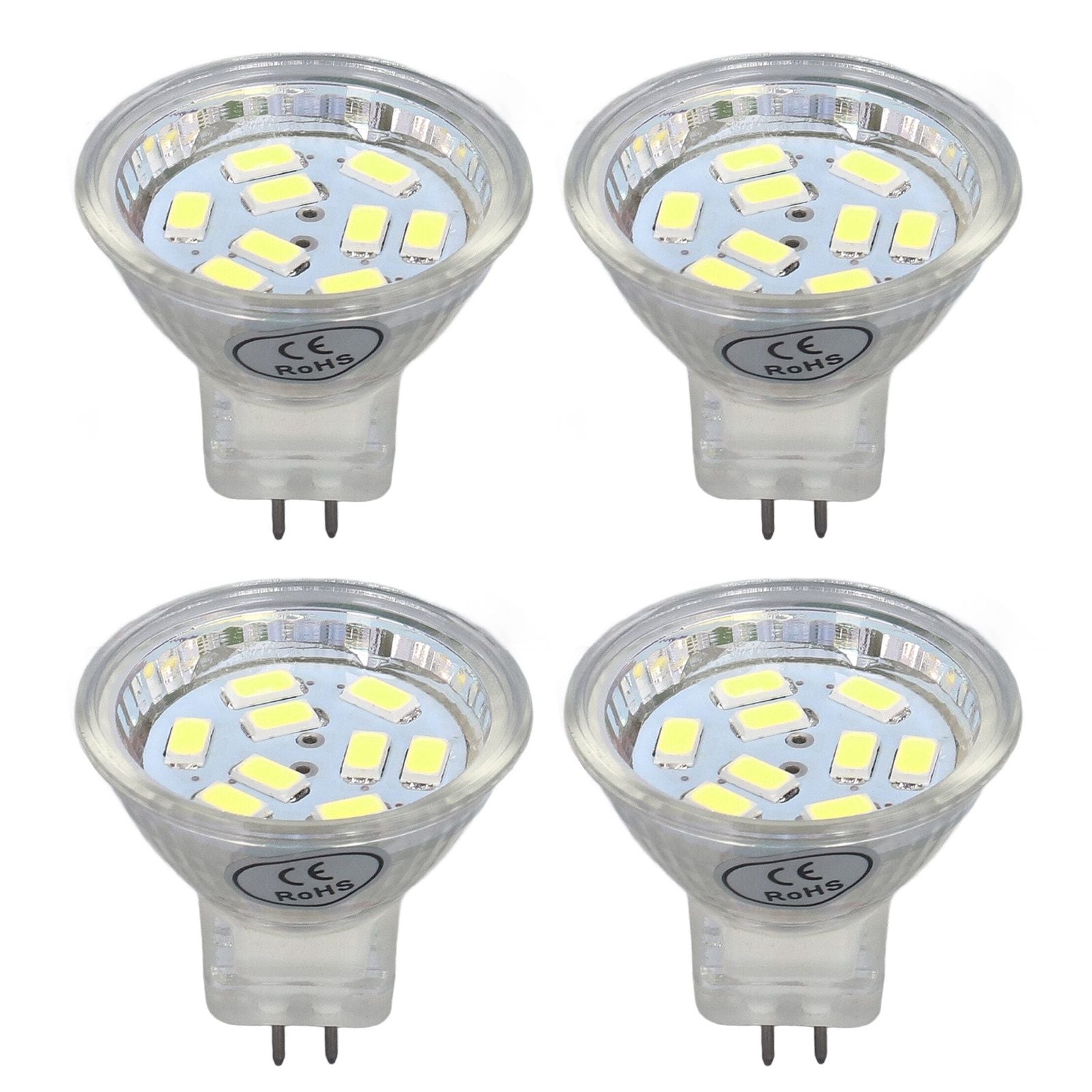 4Pcs MR11 LED Bulb 3W 300lm Bulb with 9 Beads Double Pin Base for Spotlight Landscape LampCold White Light