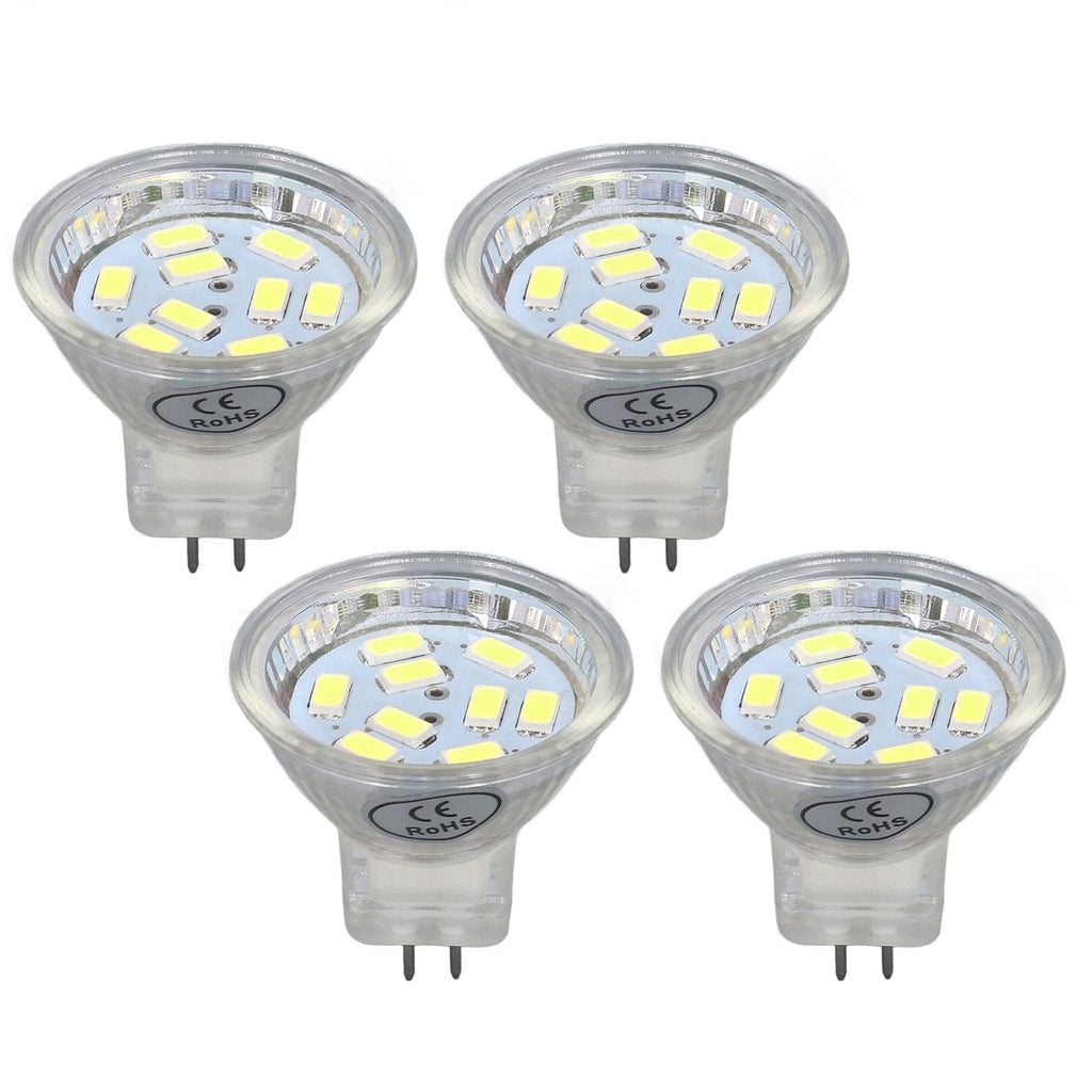4Pcs MR11 LED Bulb 3W 300lm Bulb with 9 Beads Double Pin Base for Spotlight Landscape LampCold White Light