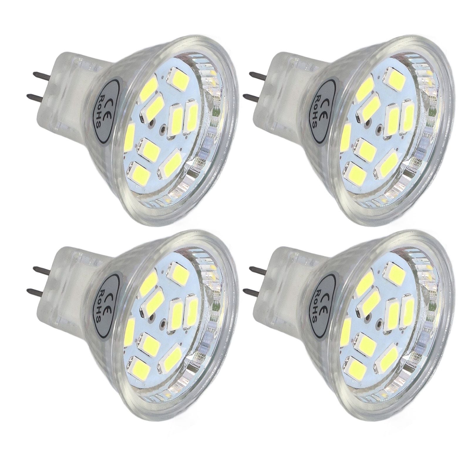 4Pcs MR11 LED Bulb 3W 300lm Bulb with 9 Beads Double Pin Base for Spotlight Landscape LampCold White Light