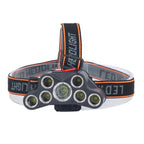 LED Headlamp 7 Lamp Beads High Brightness 4 Mode Waterproof USB Charging Head Band Light for Camping Maintenance