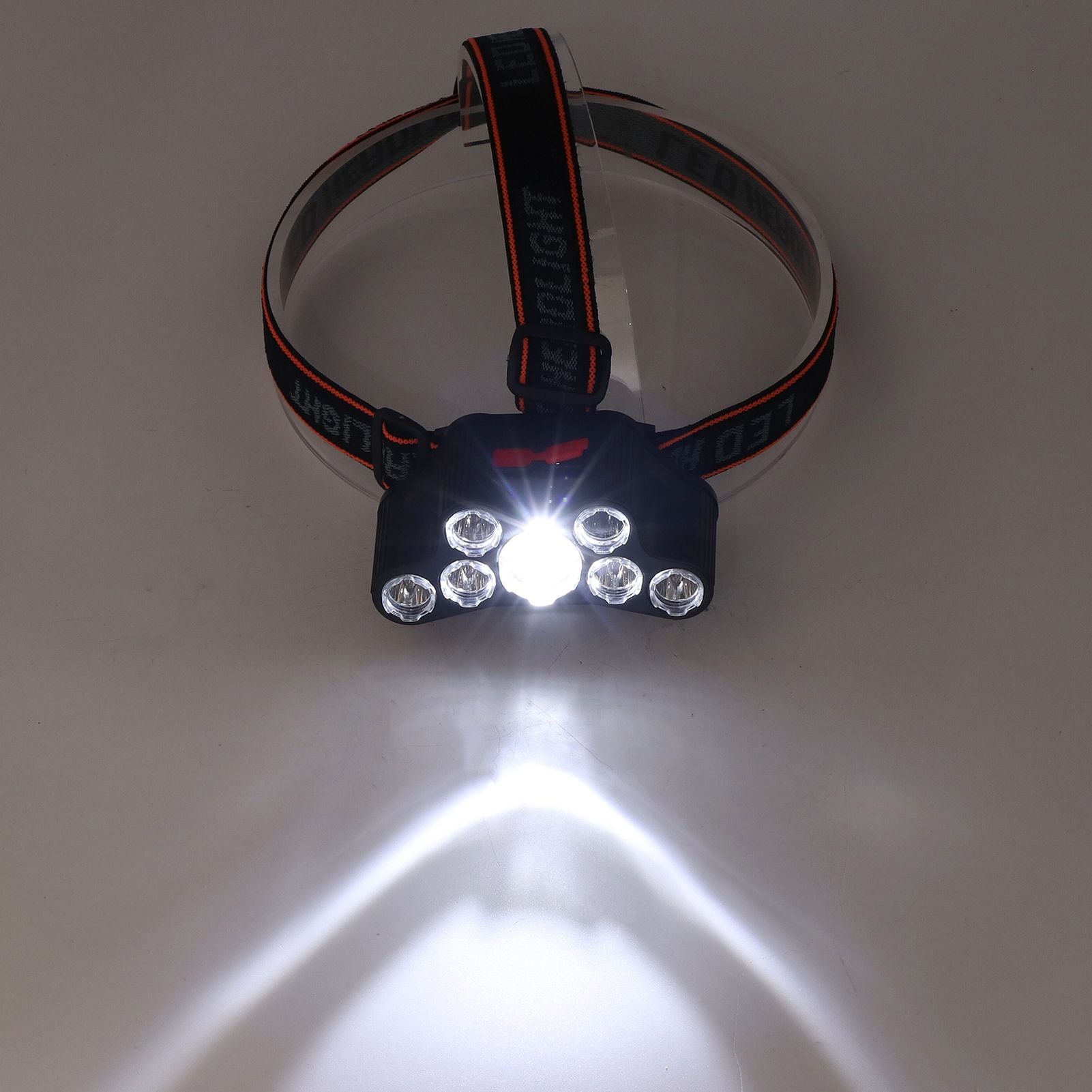 LED Headlamp 7 Lamp Beads High Brightness 4 Mode Waterproof USB Charging Head Band Light for Camping Maintenance
