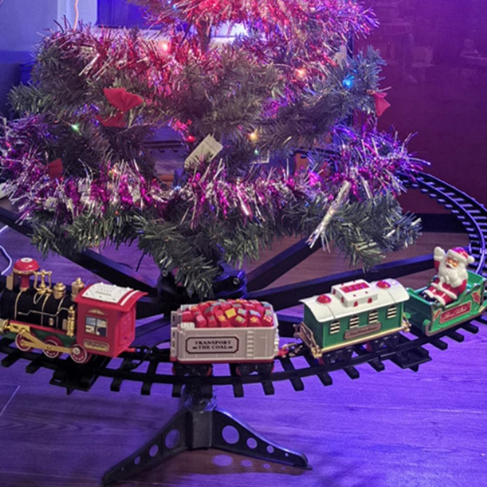 Christmas Train Set with Sounds and Lights Electric Rail Car Toy Mini Train Toy Set for Christmas and Home Decoration