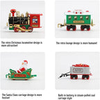 Christmas Train Set with Sounds and Lights Electric Rail Car Toy Mini Train Toy Set for Christmas and Home Decoration