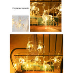 Christmas Indoor Reindeer Lights Decorations 10 LED Warm White String Lights USB Battery Powered Fairy Lighting Xmas Gifts