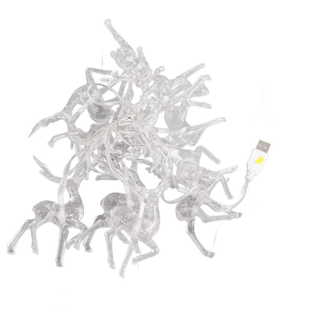 Christmas Indoor Reindeer Lights Decorations 10 LED Warm White String Lights USB Battery Powered Fairy Lighting Xmas Gifts