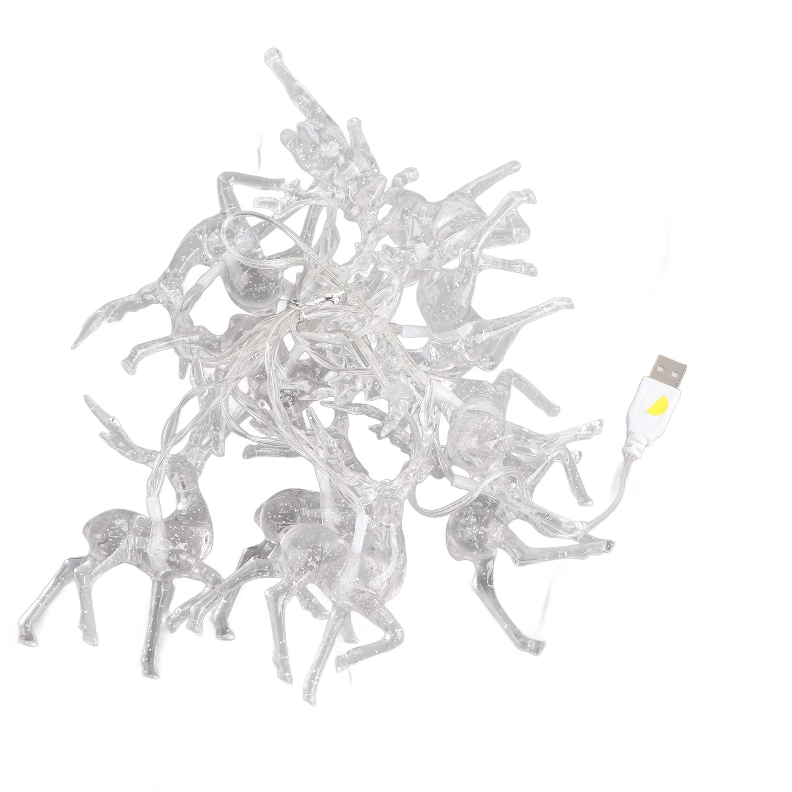 Christmas Indoor Reindeer Lights Decorations 10 LED Warm White String Lights USB Battery Powered Fairy Lighting Xmas Gifts