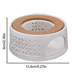 Teapot Warmer Porcelain Tea Heater without Electricity Candles Heating White Teapot Heater Winter Tea Warmer for Home Tea House