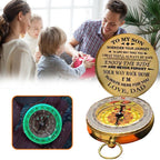 Luminous Compass Dad To Son Enjoy The Ride Gift for Camping Outdoor Activities Navigation Tool