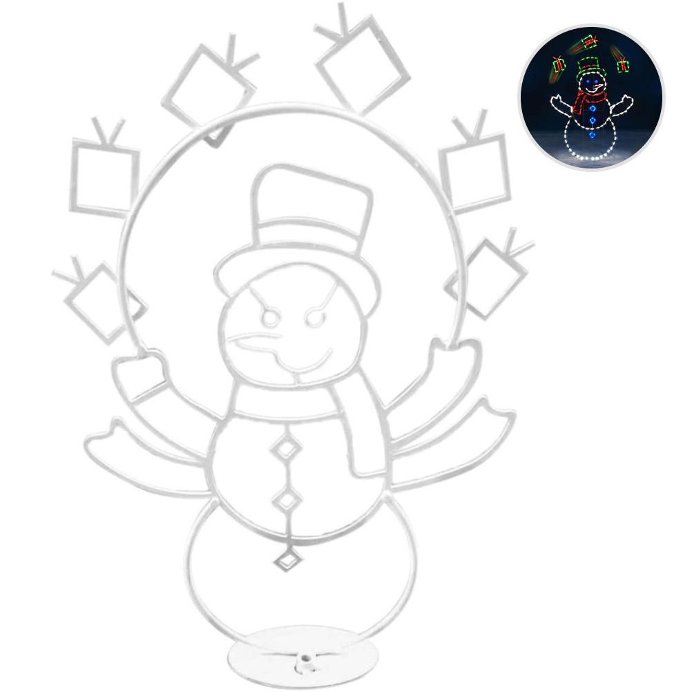 Christmas Fun Animated Ornaments Light String Garden Snow Glowing Decorative Frame Sign Indoor Outdoor Celebration Decor