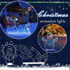 Christmas Fun Animated Ornaments Light String Garden Snow Glowing Decorative Frame Sign Indoor Outdoor Celebration Decor