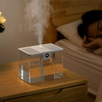 1.5L Fully Transparent Air Humidifier Large Capacity Air Purifying Mist Maker 2 Modes Adjustable Essential Oil Diffuser
