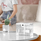 1.5L Fully Transparent Air Humidifier Large Capacity Air Purifying Mist Maker 2 Modes Adjustable Essential Oil Diffuser